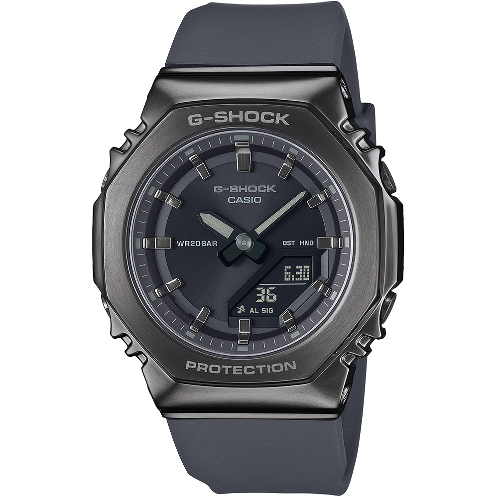 CASIO G-SHOCK 金屬時尚八角造型計時錶/鐵灰/GM-S2110B-8A