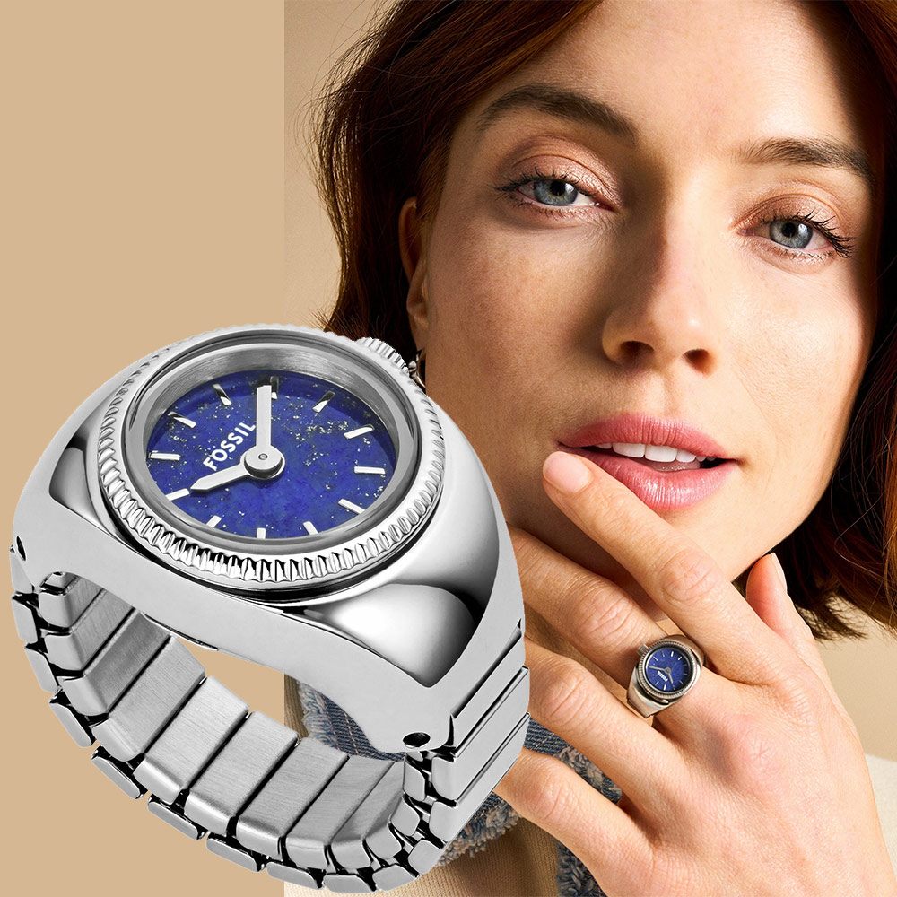 FOSSIL Watch Ring 青金石手錶戒指 戒指錶-銀 ES5347