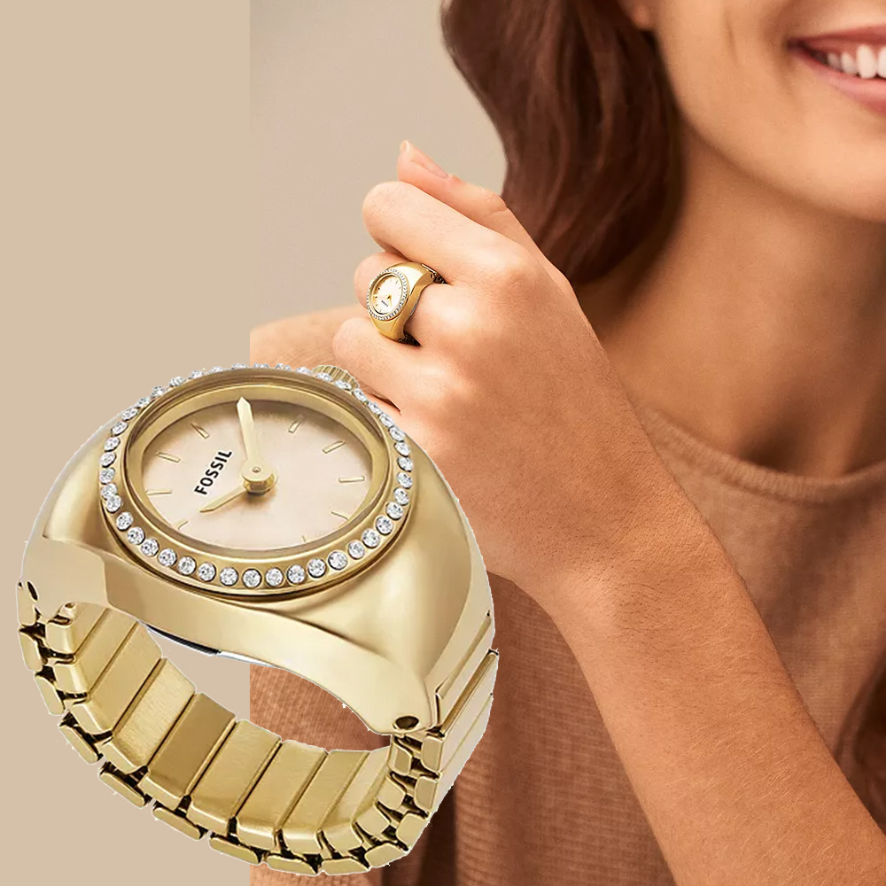 FOSSIL Watch Ring 晶鑽手錶戒指 戒指錶-金 ES5319