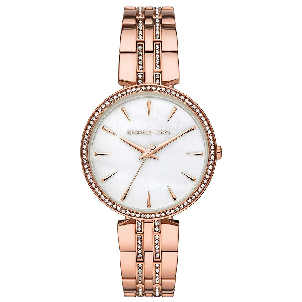 【Michael Kors】MK7168 時尚 奢華 晶鑽時標 珍珠母貝錶盤 鑲鑽 不鏽鋼 腕錶