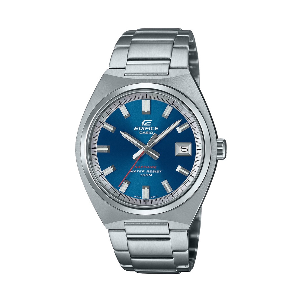 【CASIO 卡西歐】EDIFICE 纖薄簡約 藍寶石水晶玻璃 深海藍 日期顯示窗 EFB-109D-2A 38.5mm