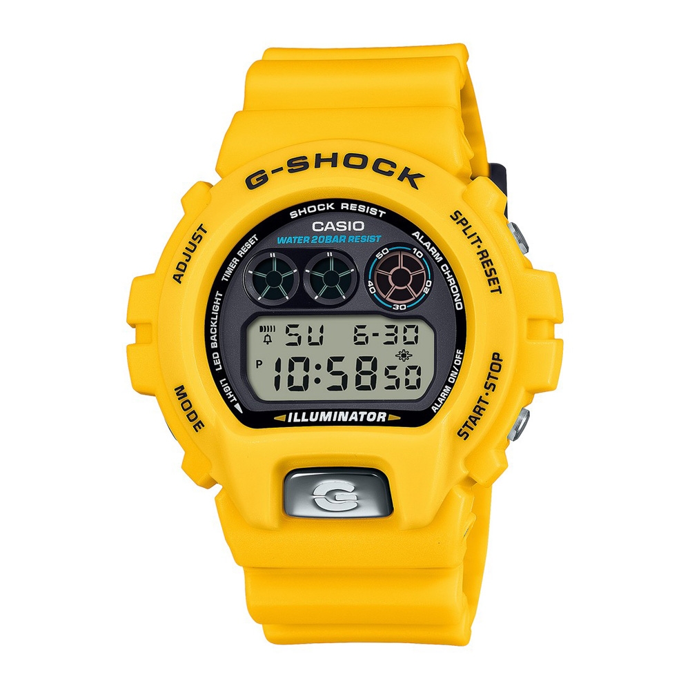 【CASIO 卡西歐】G-SHOCK 致敬經典 6900系列 30週年紀念 獨特三眼 搶眼黃 DW-6900TR-9 50mm