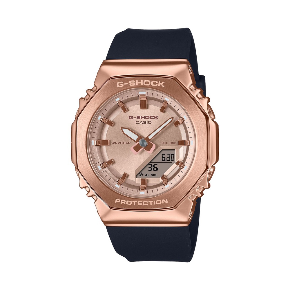 【CASIO 卡西歐】G-SHOCK 優雅玩美 時尚玫瑰金 金屬錶殼 八角形錶殼 GM-S2110PG-1A4 40.5mm