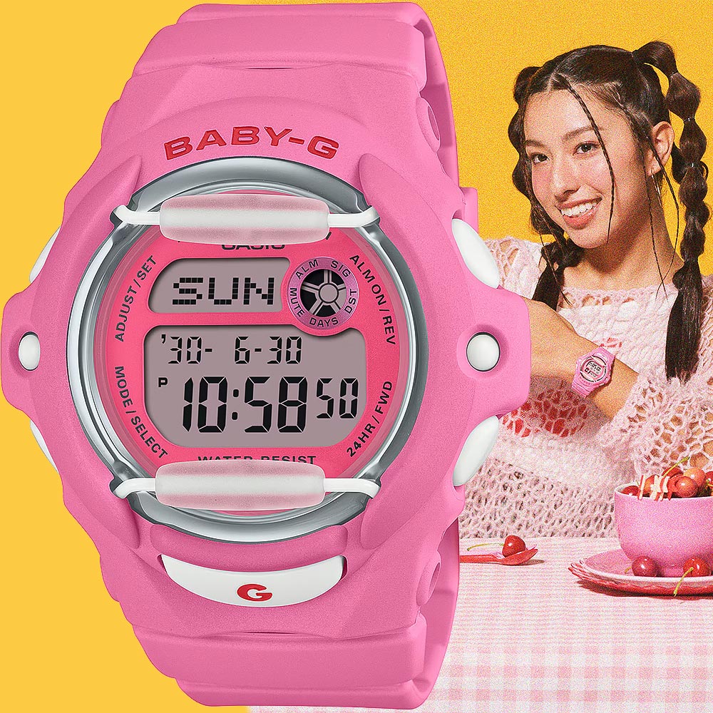 CASIO 卡西歐 Baby-G 甜美櫻桃電子錶 手錶-粉 BG-169CH-4