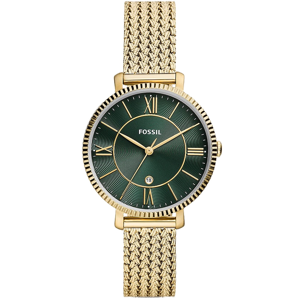 FOSSIL Jacqueline 簡約大三針米蘭帶女錶-36mm ES5242