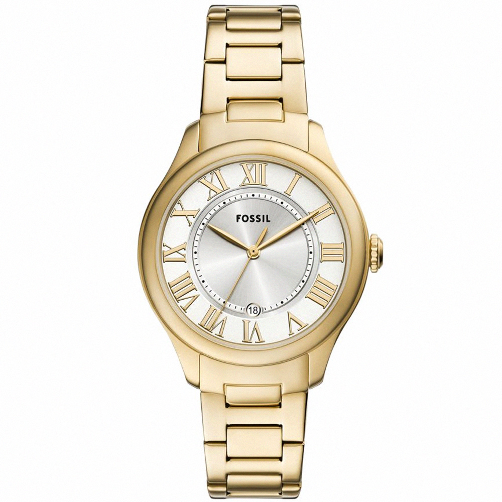 【FOSSIL】公司貨 Gilmore 羅馬雅緻流光不鏽鋼腕錶/香檳金 女錶(ES5395)