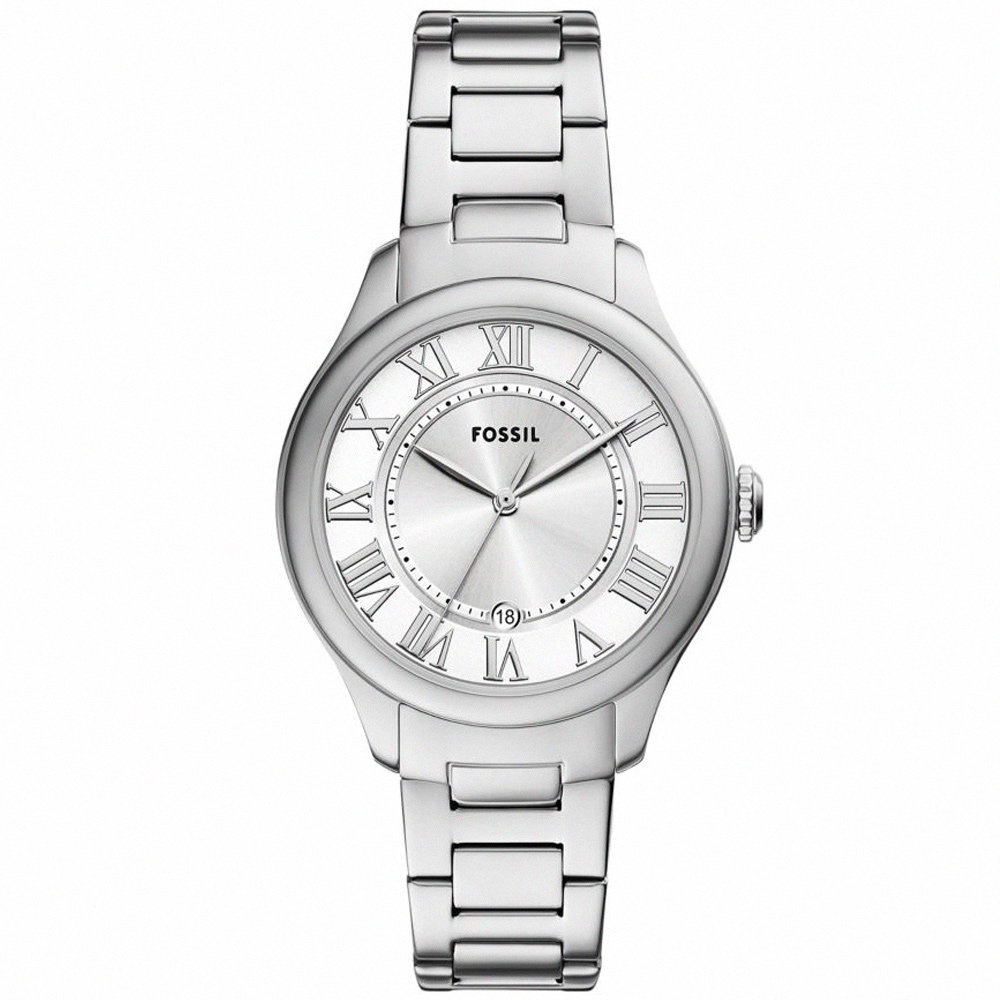 【FOSSIL】公司貨 Gilmore 羅馬時光之鑰不鏽鋼腕錶/銀 女錶(ES5393)