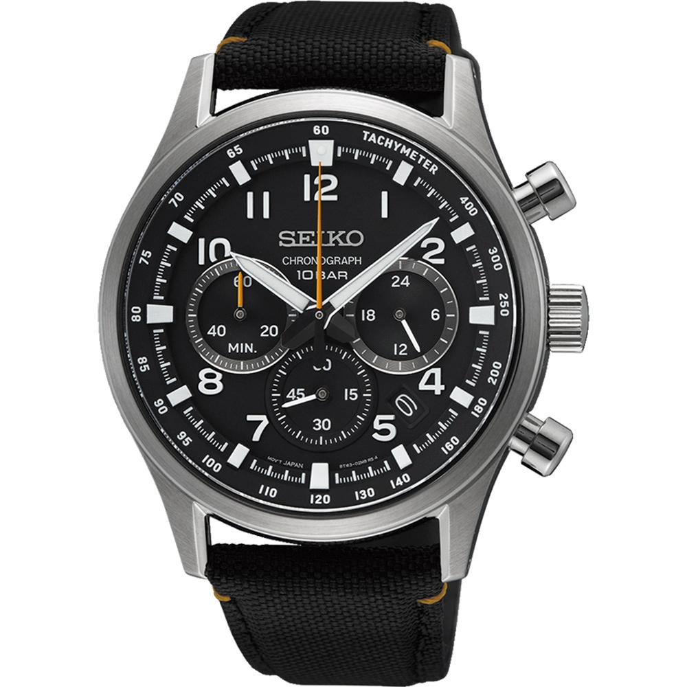 SEIKO 精工錶 CS系列 計時手錶 男錶 黑色-SSB449P1/8T63-02M0C/43mm