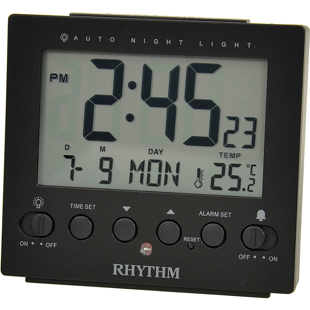 日本麗聲鐘-工業設計日期溫度顯示電子鐘