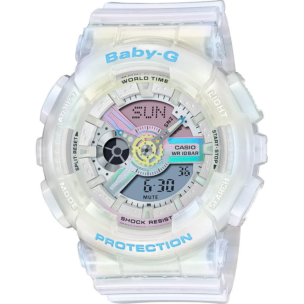 CASIO 卡西歐 Baby-G 潮動炫彩半透明計時手錶/BA-110PL-7A2