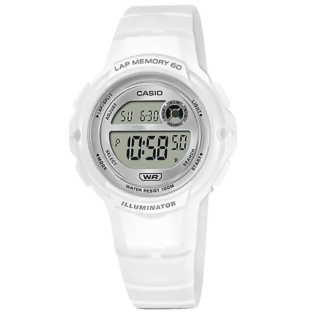 CASIO / LWS-1200H-7A1 / 卡西歐 跑步記憶 計時 防水 電子數位 橡膠手錶 白色 40mm