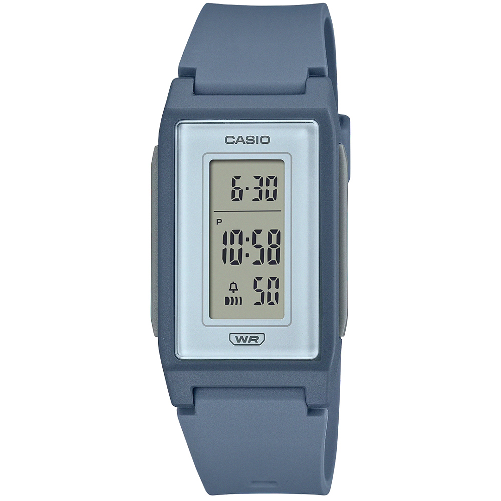 【CASIO 卡西歐】方形簡約柔和電子樹脂腕錶/藍(LF-10WH-2)