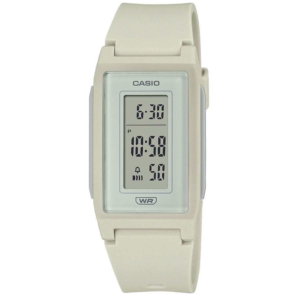 【CASIO 卡西歐】方形簡約柔和電子樹脂腕錶/白(LF-10WH-8)