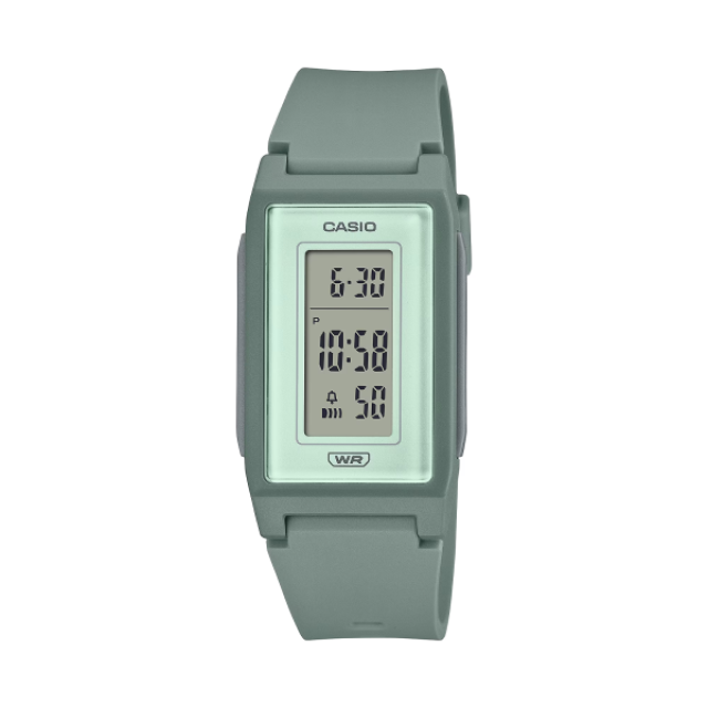 【CASIO 卡西歐】莫蘭迪色調簡約纖長休閒數位腕錶-湖水綠/LF-10WH-3