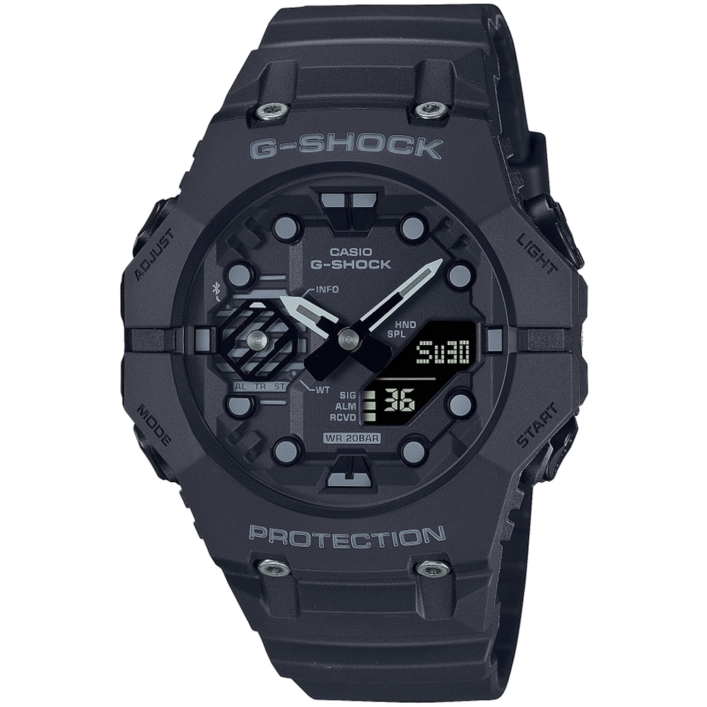 CASIO 卡西歐 G-SHOCK 藍牙連線 時尚錶圈雙顯腕錶46mm /GA-B001-1A