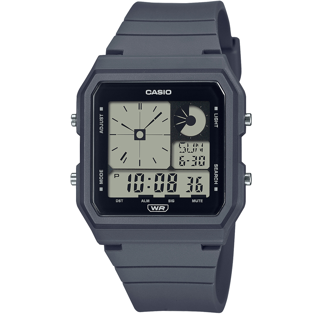 【CASIO 卡西歐】方形雋永數位電子腕錶/鐵灰(LF-20W-8A2)