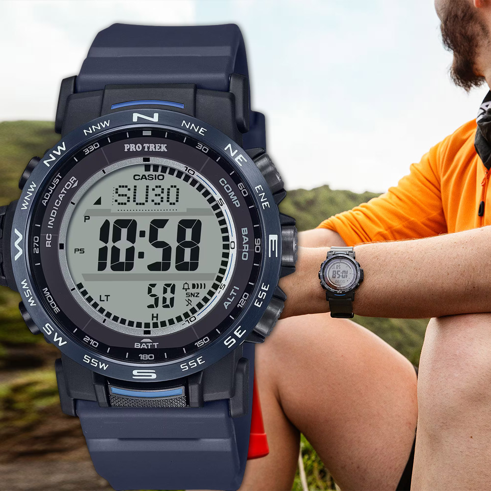 CASIO 卡西歐 PROTREK 戶外多功能太陽能電波手錶 登山錶 氣壓高度溫度(PRW-35Y-2)