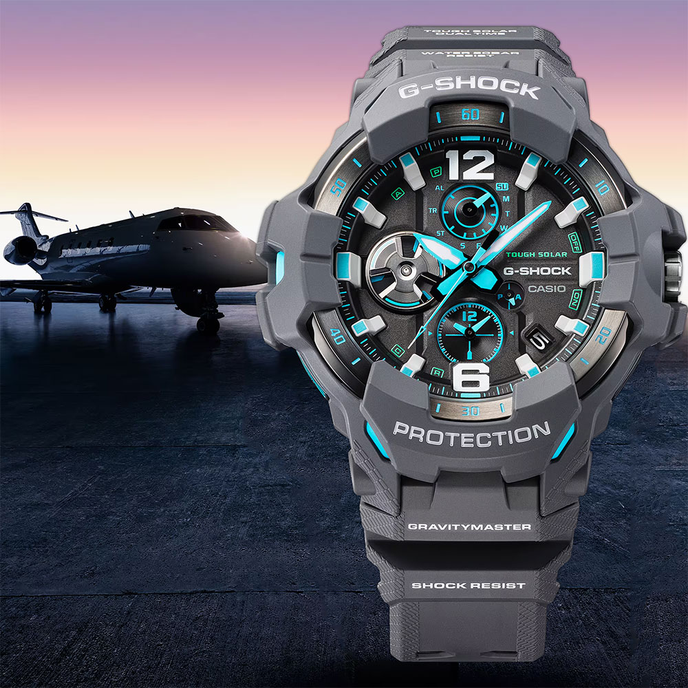 CASIO 卡西歐 G-SHOCK MASTER OF G 專業航空錶 太陽能藍芽飛行錶(GR-B300-8A2)