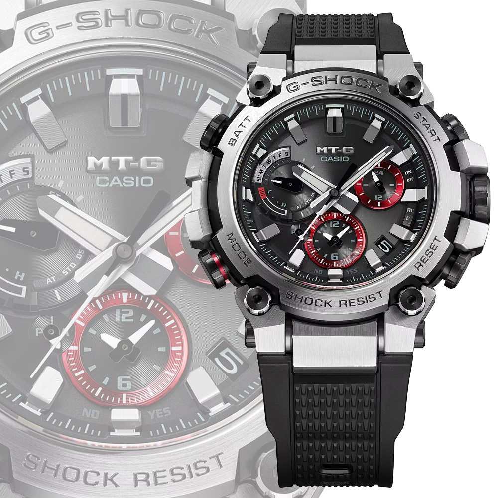 CASIO 卡西歐 G-SHOCK MTG 雙核心防護構造 太陽能智慧藍芽電波錶(MTG-B3000-1A )