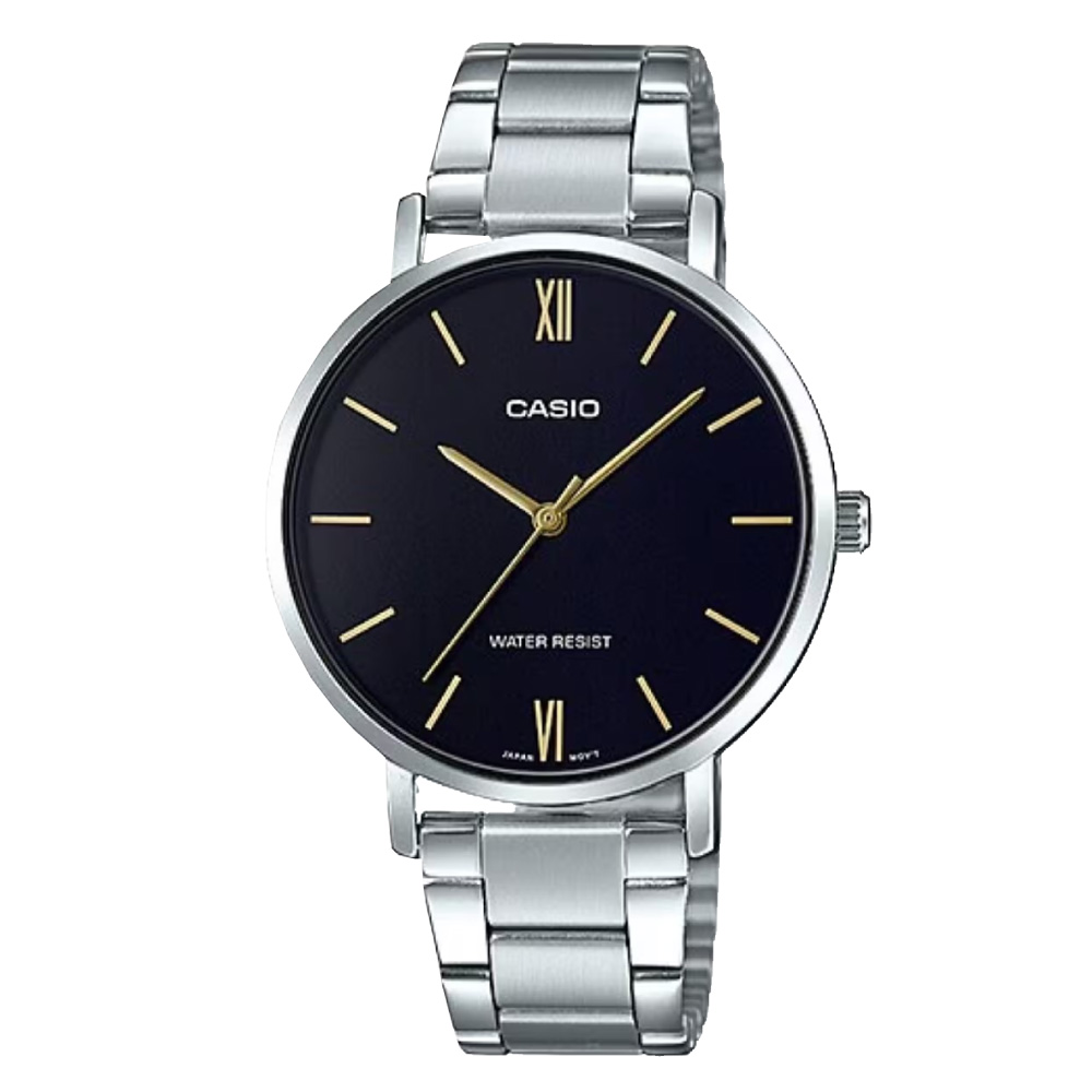 【CASIO 卡西歐】 氣質文青鋼帶女錶 LTP-VT01D-1B