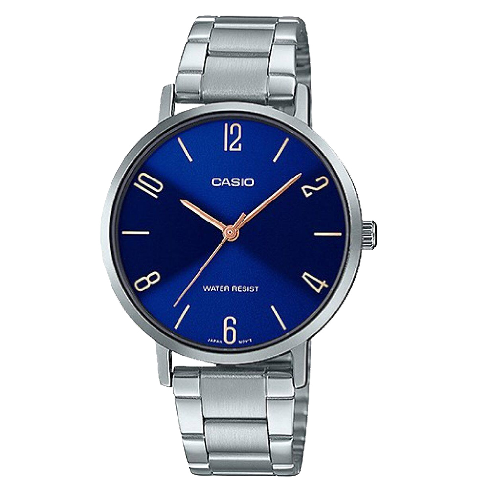 CASIO 卡西歐 氣質文青鋼帶女錶 LTP-VT01D-2B2