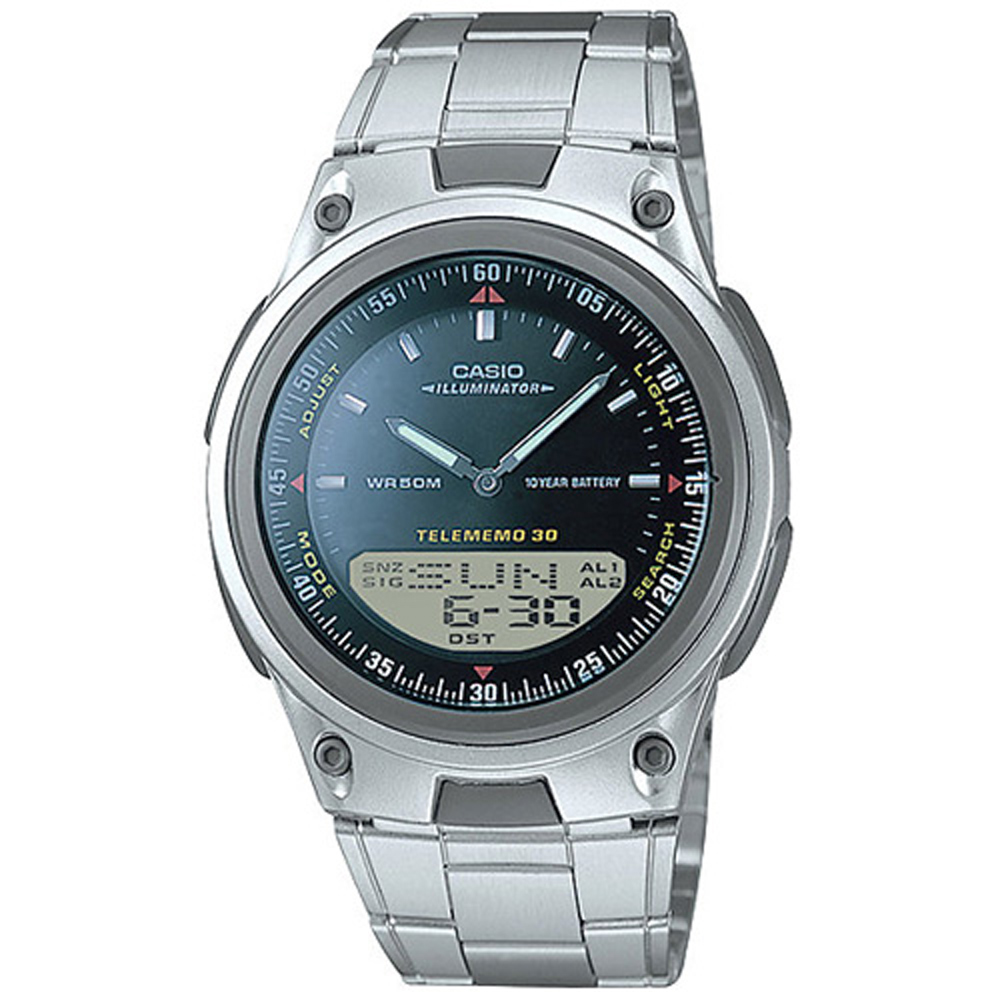 【CASIO 卡西歐】十年電力數字指針雙顯錶(AW-80D-1AVDF)