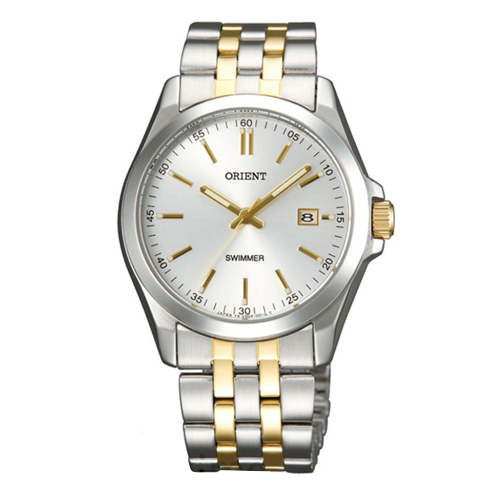 ORIENT東方錶 簡單生活金線時標石英腕錶-銀白x36mm SUND6001W0