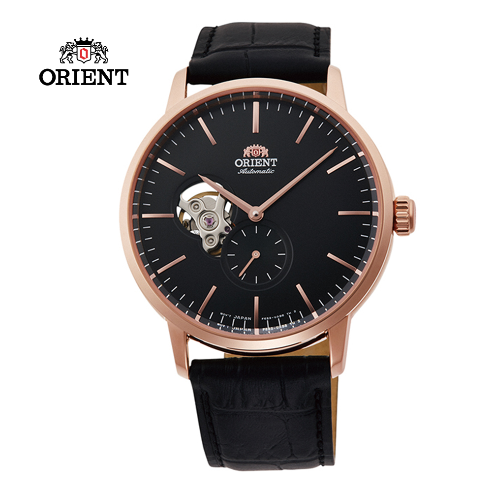 ORIENT 東方錶 SEMI-SKELETON系列 鏤空機械錶 皮帶款 黑色-40.0mm RA-AR0103B