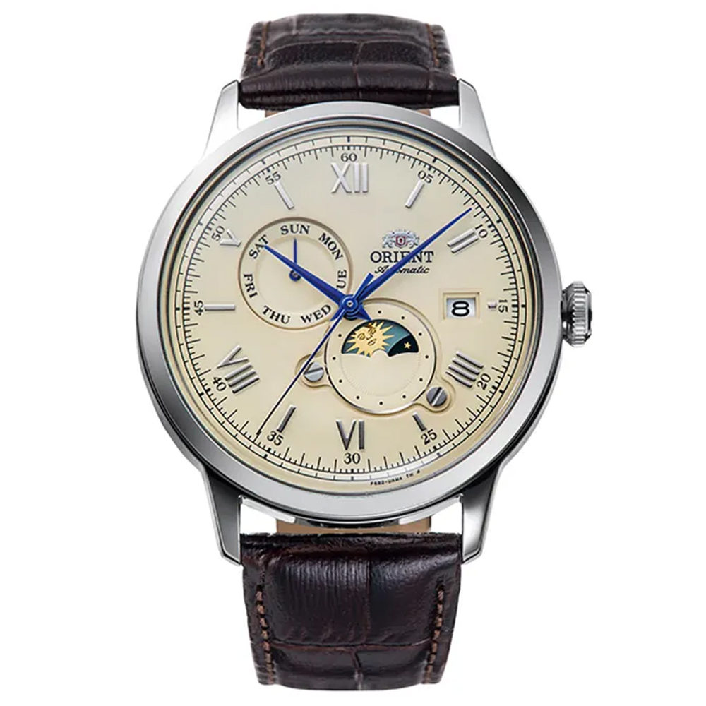 ORIENT 東方錶 Sun&Moon系列 日月相機械腕錶 41.5mm / RA-AK0803Y