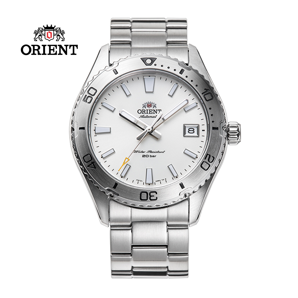 ORIENT 東方錶 WATER RESISTANT系列 200m潛水風格腕錶 鋼帶款 白色 RA-AC0Q03S -39.9mm