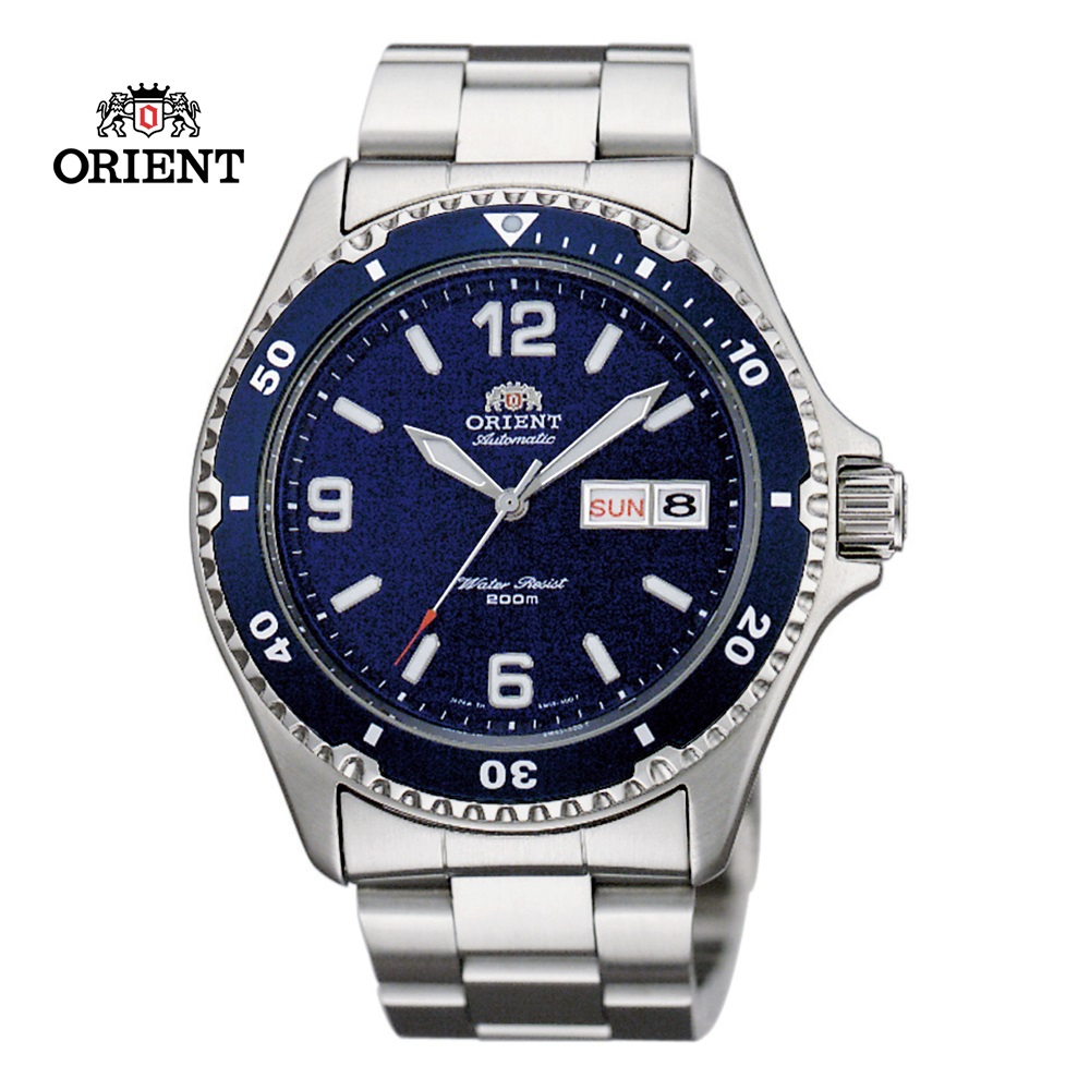 ORIENT 東方錶 WATER RESISTANT系列 200m潛水機械錶 鋼帶款 藍色 FAA02002D - 41.5 mm