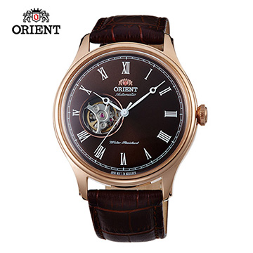ORIENT 東方錶 SEMI-SKELETON 系列 半鏤空機械錶 皮帶款 FAG00001T 咖啡色- 43mm