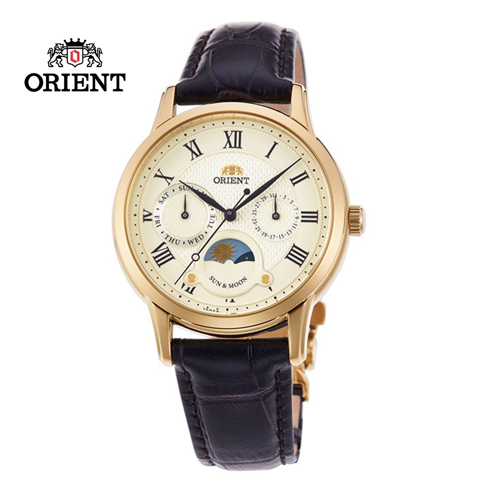 ORIENT 東方錶 SUN&MOON系列 日月相錶 皮帶款 白面 RA-KA0003S