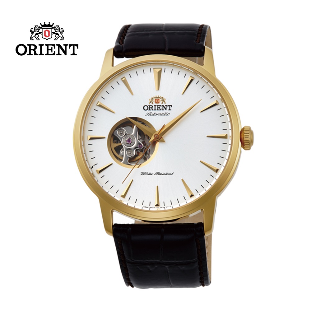 ORIENT 東方錶 SEMI-SKELETON系列 半鏤空機械錶 皮帶款 金色 FAG02003W-41.0mm