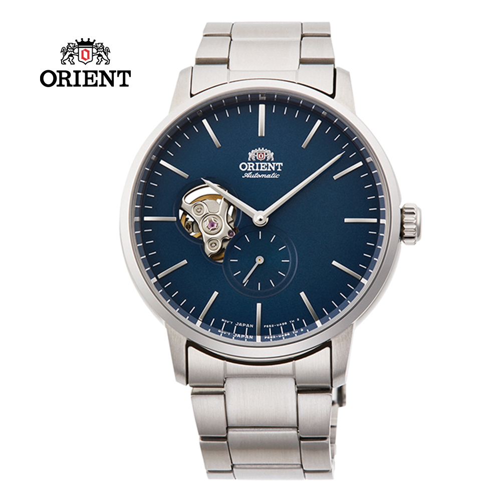 ORIENT 東方錶 SEMI-SKELETON系列 鏤空機械錶 鋼帶款 藍色-40.0mm RA-AR0101L