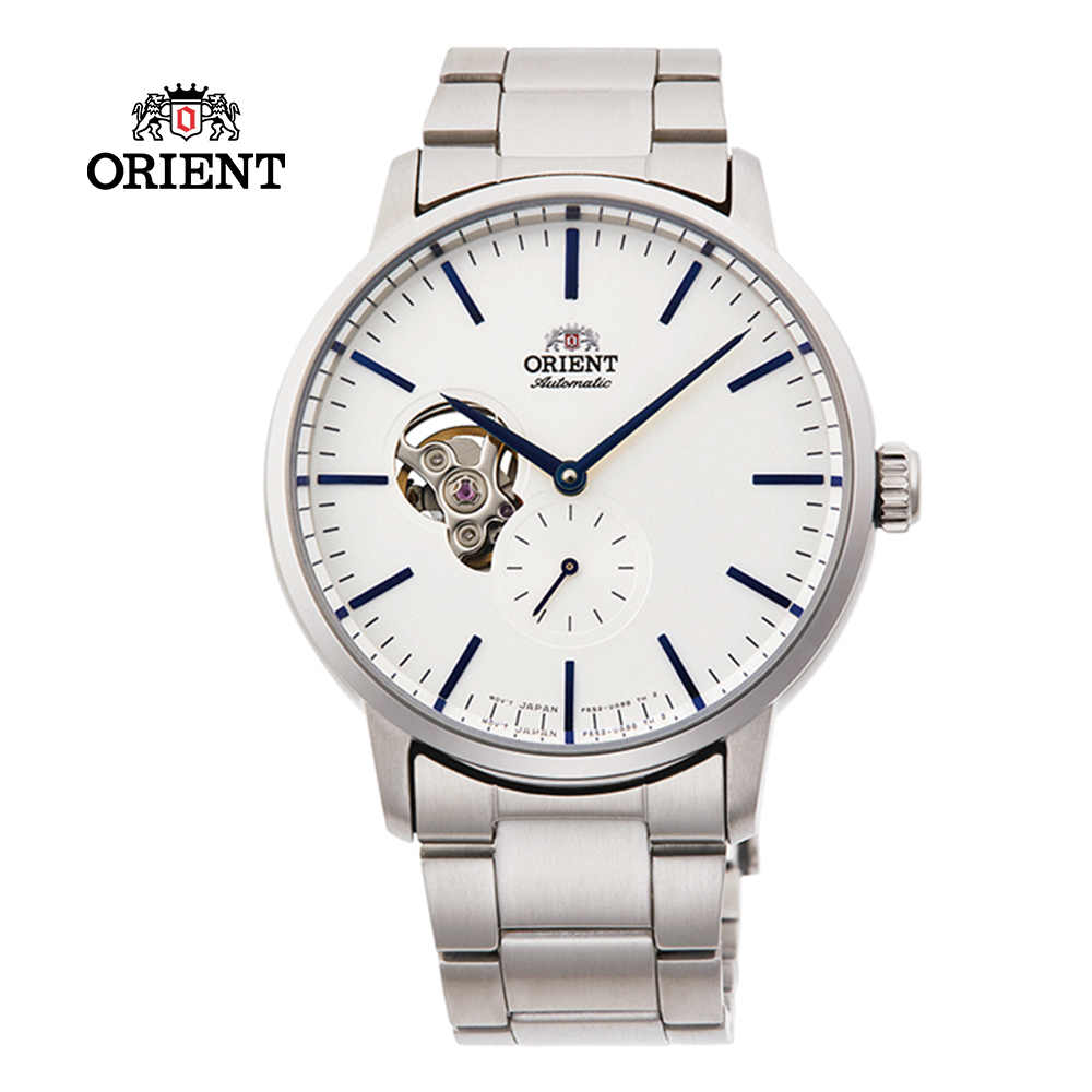 ORIENT 東方錶 SEMI-SKELETON系列 鏤空機械錶 鋼帶款 白色-40.0mm RA-AR0102S