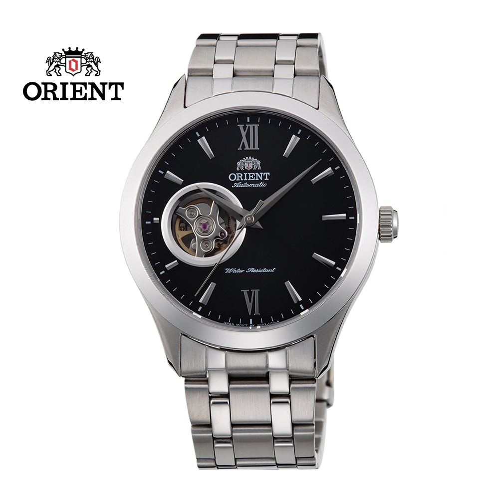 ORIENT 東方錶 SEMI-SKELETON系列 藍寶石鏤空機械錶 鋼帶款 FAG03001B 黑色-38.5mm