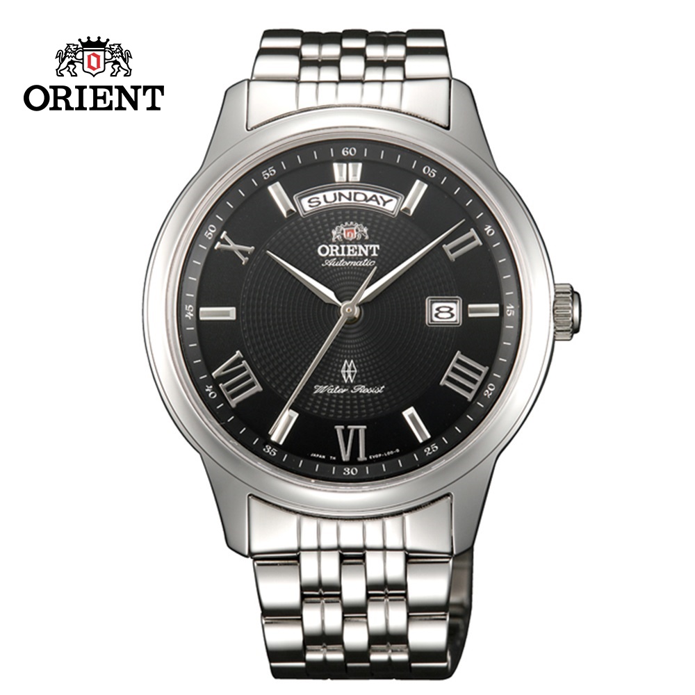 ORIENT 東方錶 WILD CALENDAR系列 寬幅日曆機械錶 鋼帶款 黑色 SEV0P002B-43.5mm