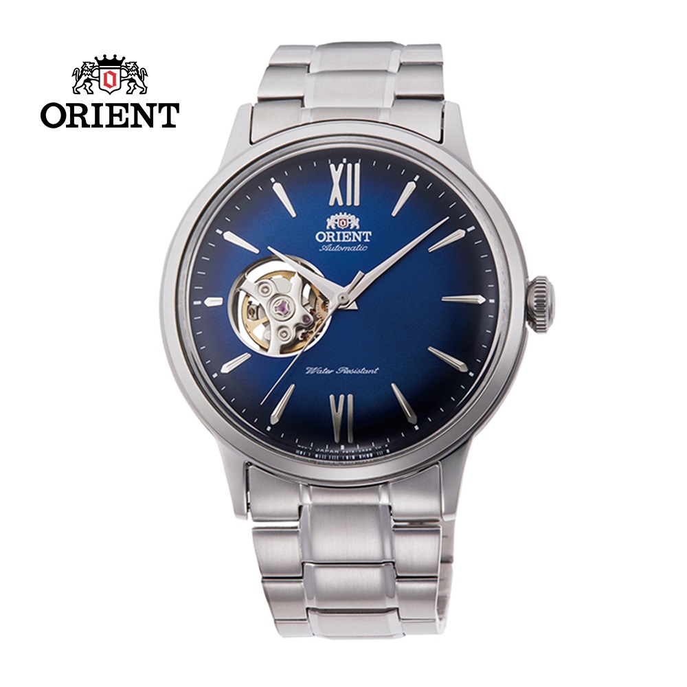 ORIENT 東方錶 SEMI-SKELETON系列 鏤空機械錶 鋼帶款 RA-AG0028L 藍色 - 40.5mm