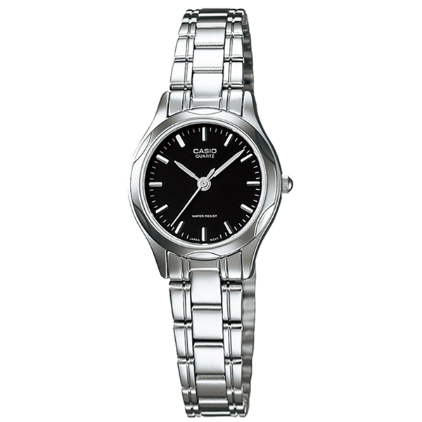 CASIO / LTP-1275D-1A / 卡西歐 簡約優雅 復古時尚 不鏽鋼手錶 黑色 25mm
