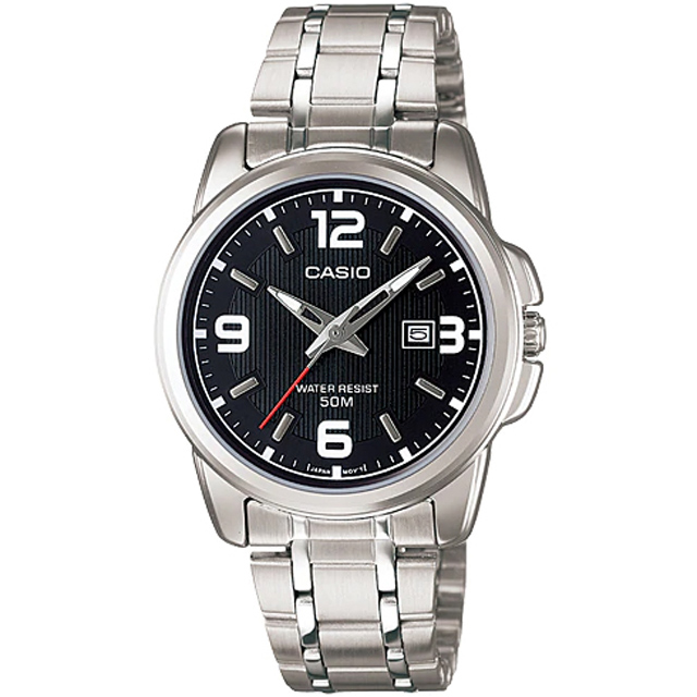 【CASIO 卡西歐】簡約時尚指針腕錶/銀x黑面(LTP-1314D-1AVDF)