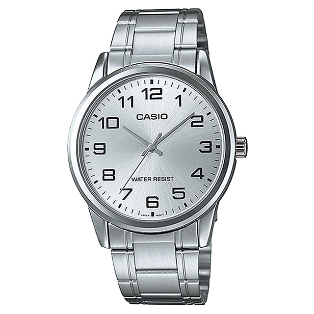 【CASIO 卡西歐】商務百搭大三針不鏽鋼腕錶/銀x銀面(MTP-V001D-7BVUDF)