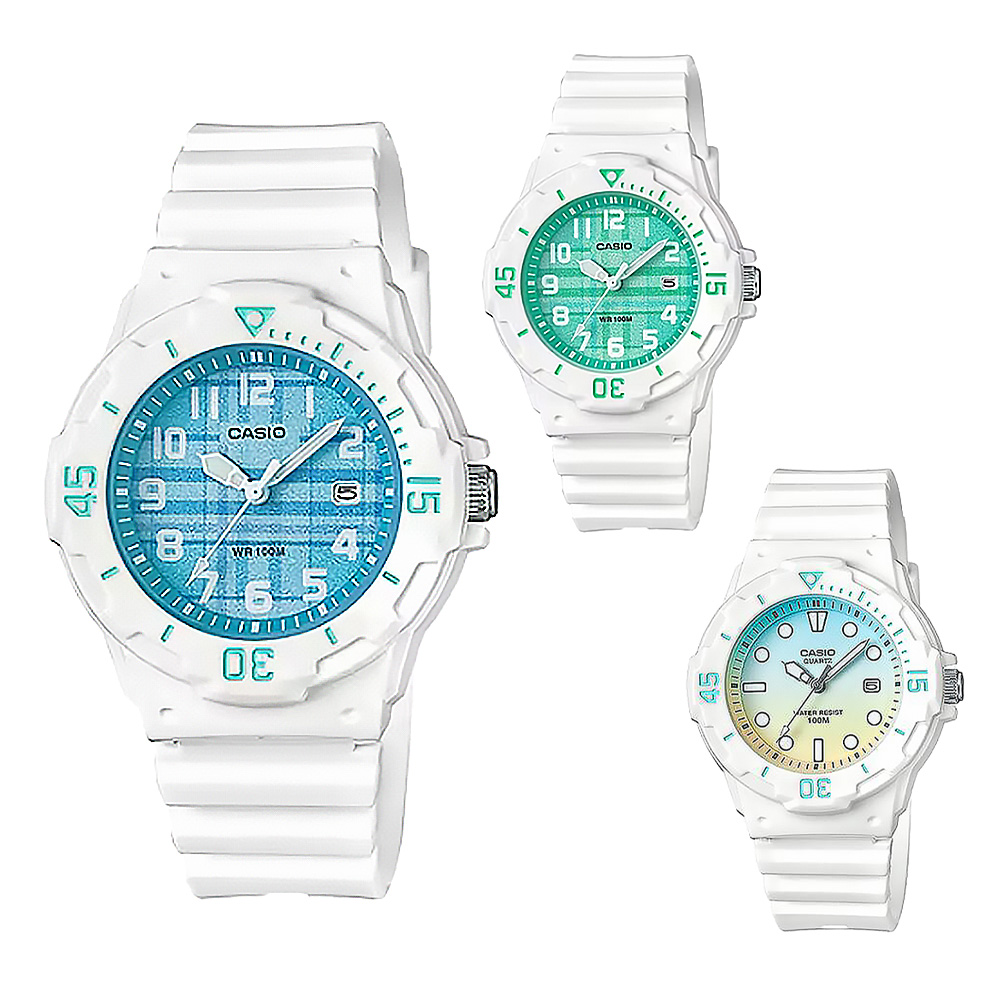 CASIO 卡西歐 LRW-200H 時尚活力亮面錶帶輕巧防水手錶