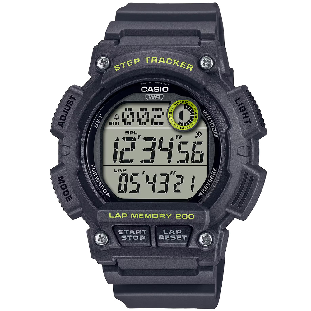【CASIO 卡西歐】運動風潮數位電子腕錶/灰(WS-2100H-8A)