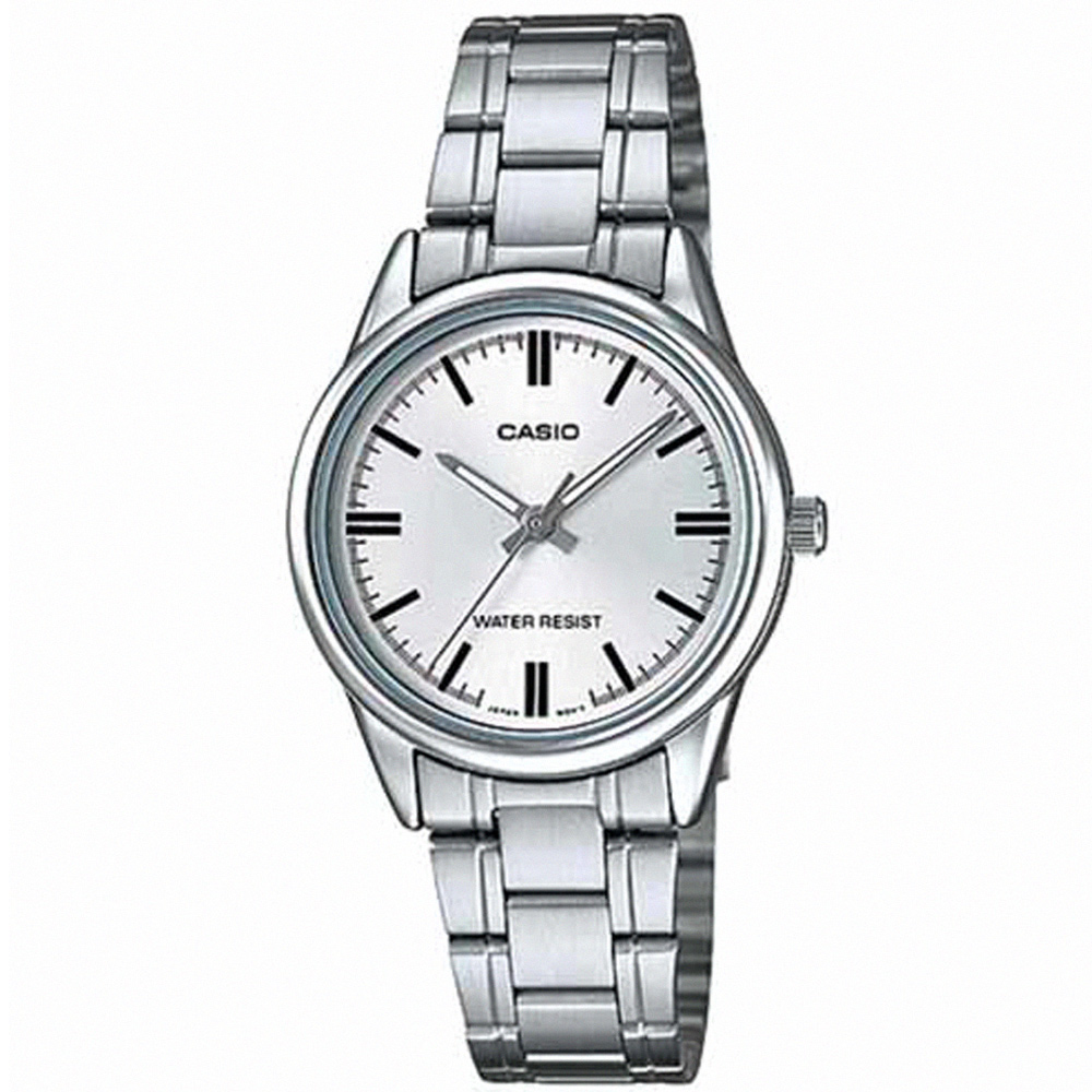 【CASIO 卡西歐】氣質典雅不鏽鋼腕錶/銀 刻度款(LTP-V005D-7A)