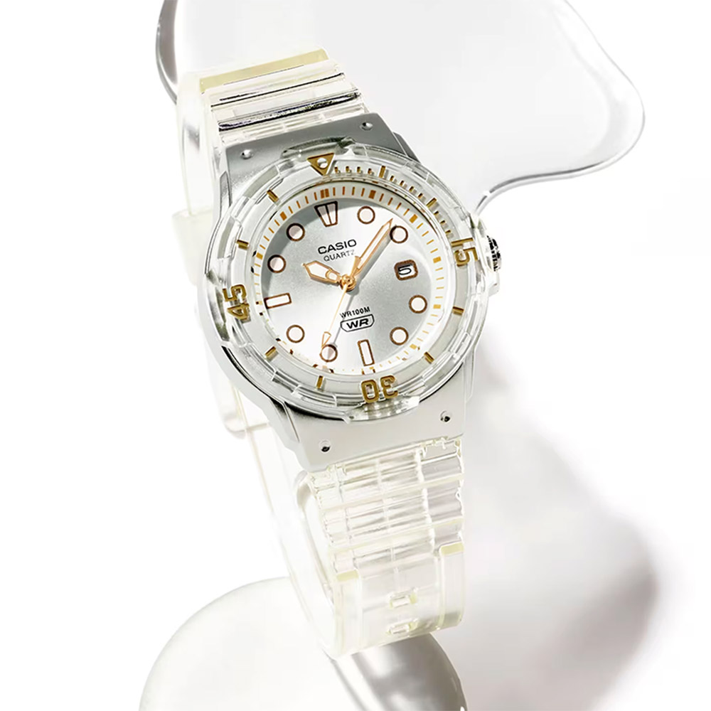 CASIO 卡西歐 清透系列 半透明迷你指針手錶 學生錶(LRW-200HS-7EV)