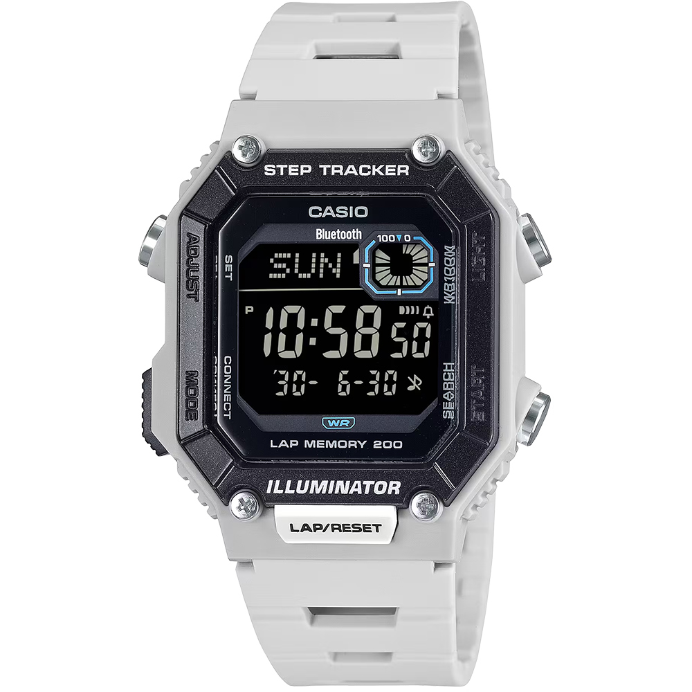 CASIO 卡西歐 輕巧計步藍芽數位手錶 WS-B1000-8BV