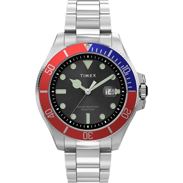 【TIMEX】天美時 風格系列 經典紳士手錶 ( 藍紅間 / 銀 TXTW2U71900)