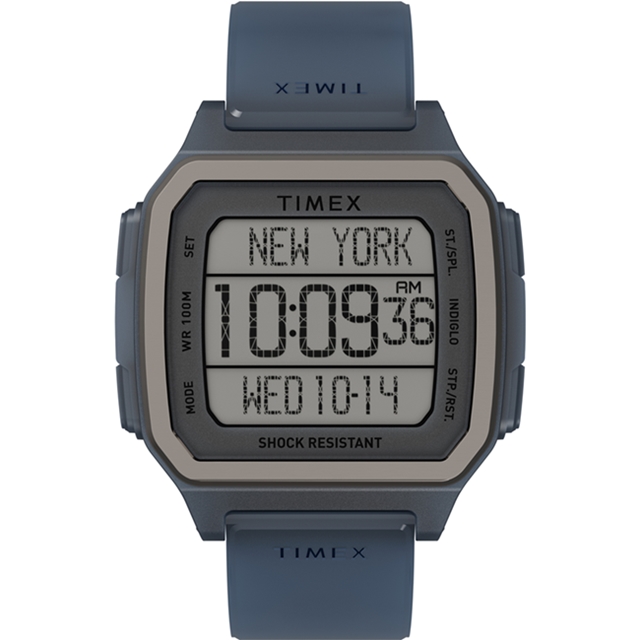 【TIMEX】天美時 電子系列 電子錶 ( 灰藍 TXTW2U56500)