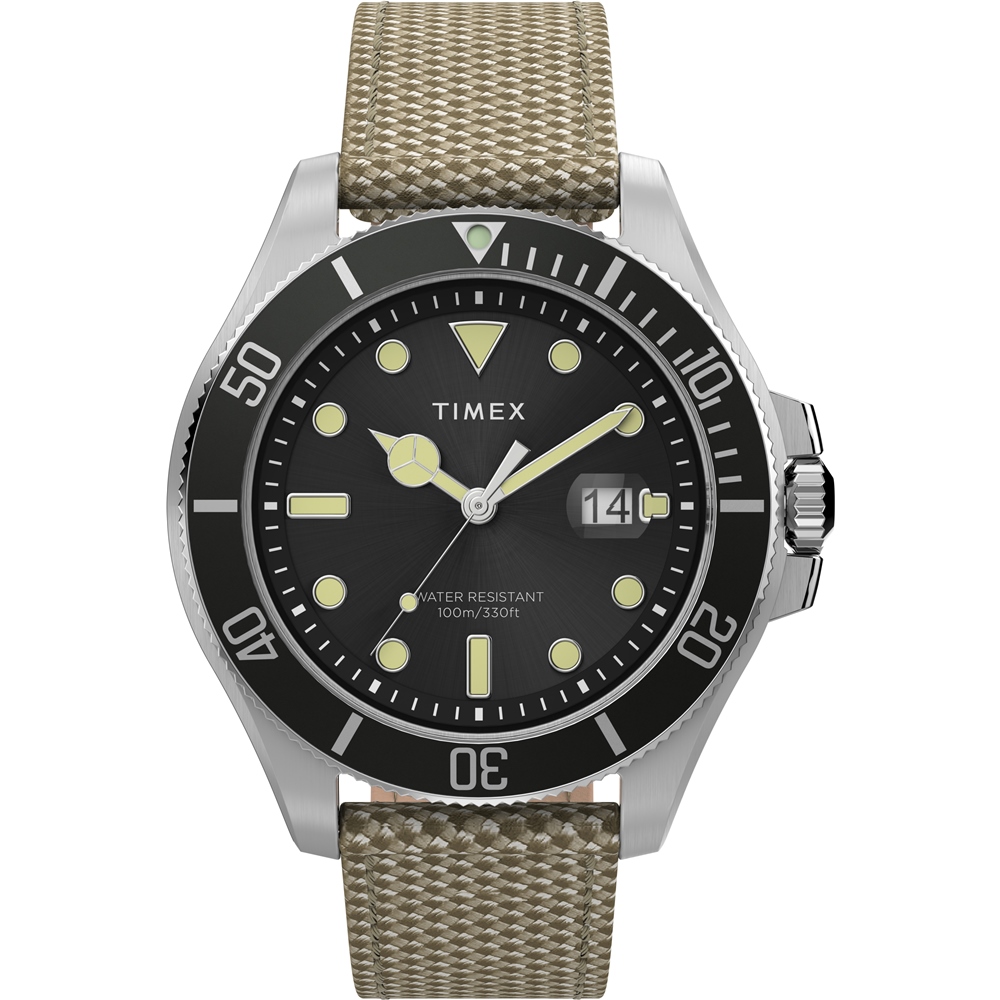【TIMEX】天美時 風格系列 紳士手錶 (黑x卡其 TXTW2U81800)